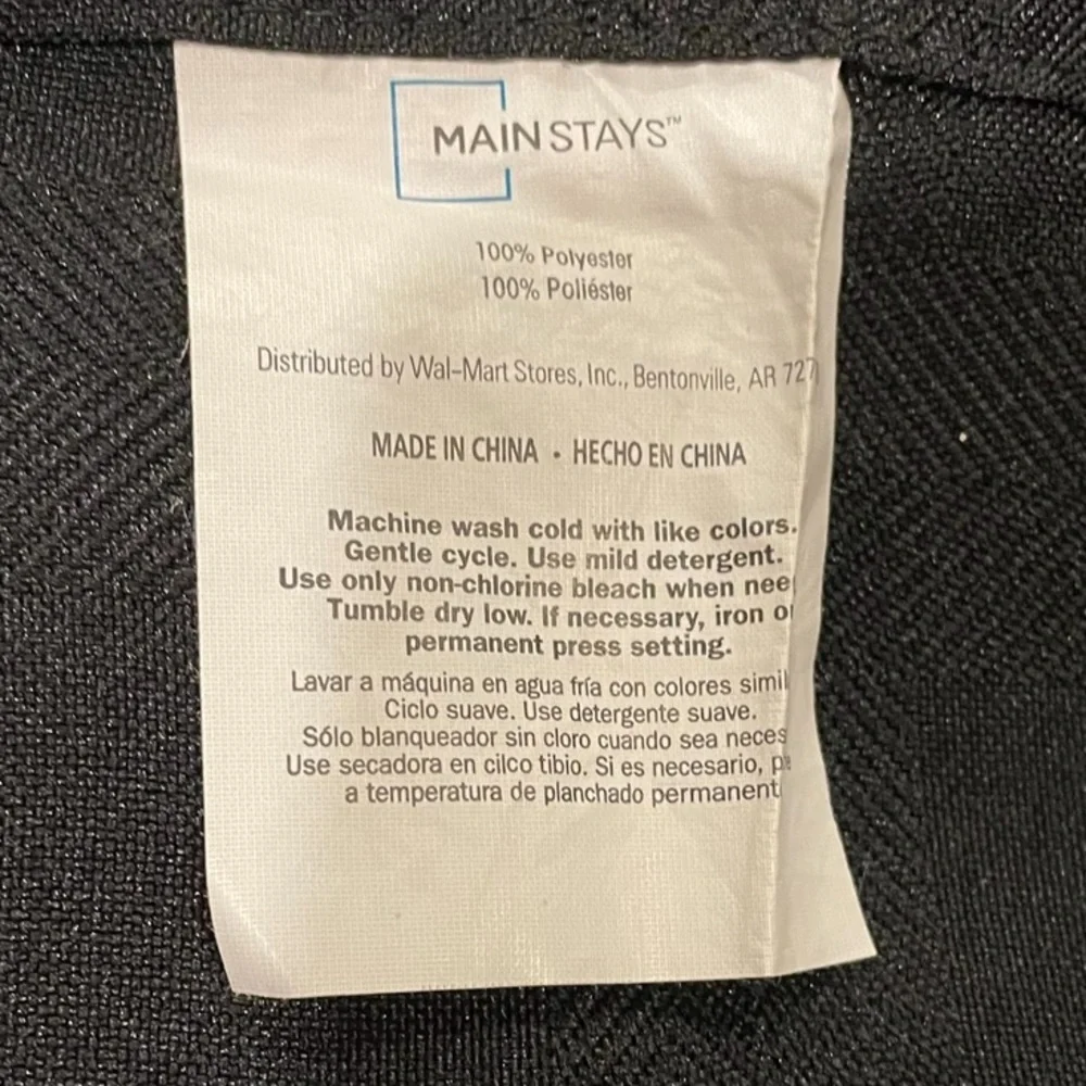 Mainstay Black Shower Curtain